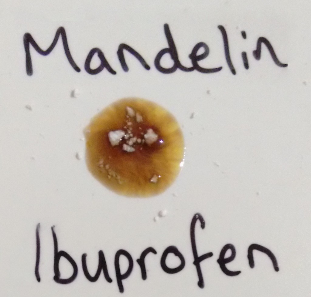 Mandelin test results for DXM, ibuprofen, sugar and modafinil – Reagent ...